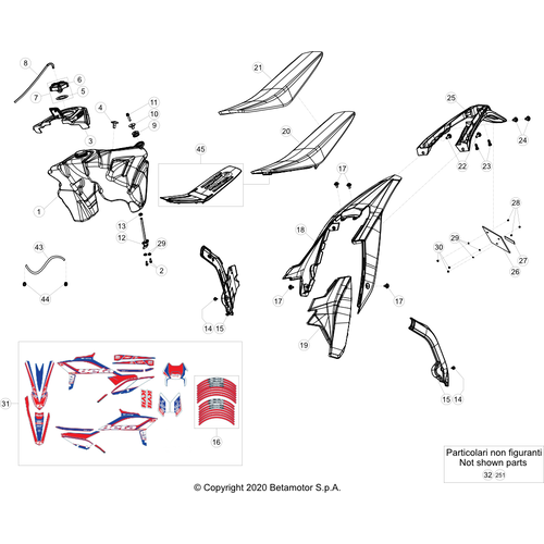 43 PLASTIC ACCESSORIES/SEAT/TANK