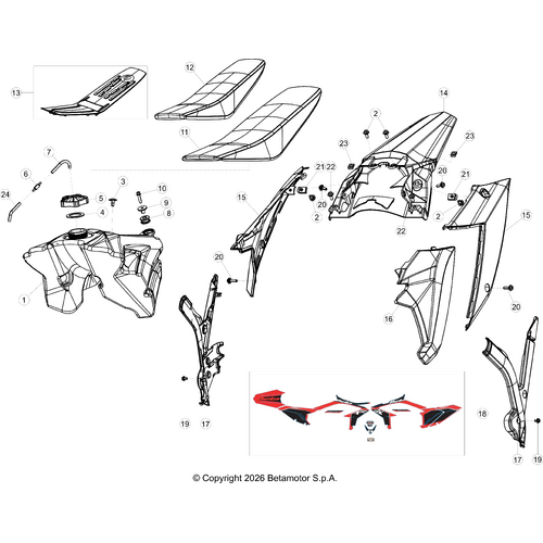 43 PLASTIC ACCESSORIES/SEAT/TANK