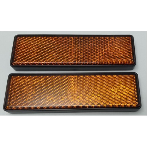 REFLECTOR ORANGE PAIR CONCAVE STICK ON