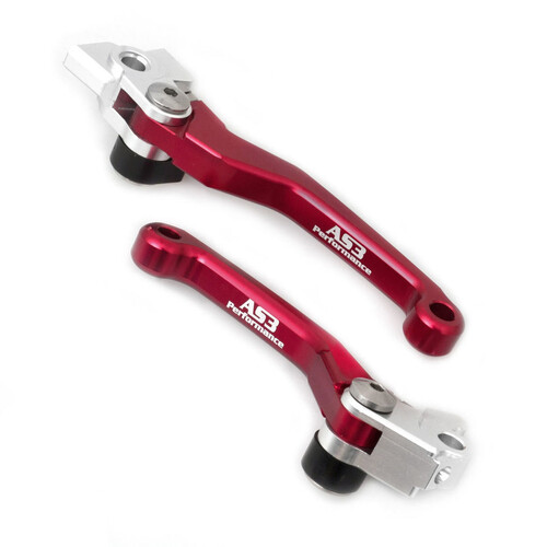 AS3 RED BRAKE & CLUTCH LEVERS RR/XT MY13>
