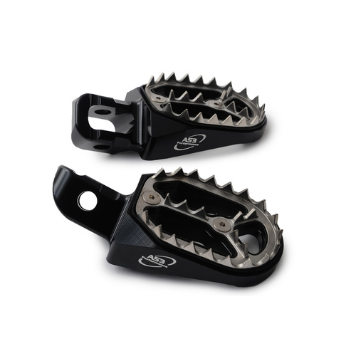 AS3 WIDE FOOTPEG SET ALLOY BLACK RR MY05-MY19, & XT MY15>