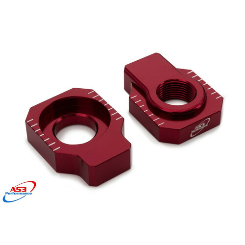 AS3 REAR AXLE ADJUSTER BLOCKS RED RR/XT MY06>