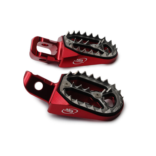 AS3 FACTORY WIDE FOOTPEG SET COMBO RED RR MY20>