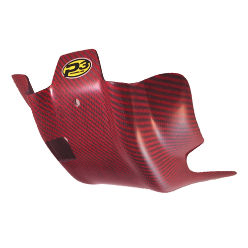 P3 CARBON SKID PLATE RED 2ST RR250/300 MY20>>