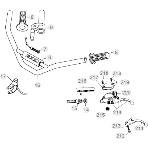 35 HANDLEBAR/CONTROLS - FROM CHASSIS 200449 TO 200609