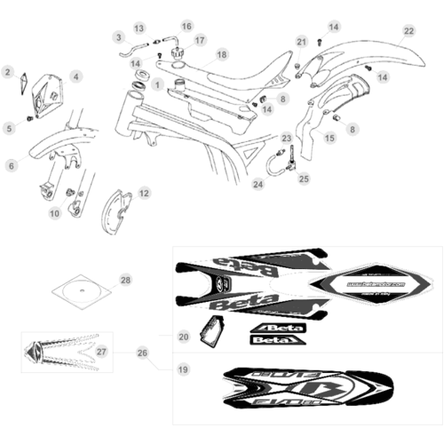 43 PLASTIC ACCESSORIES/SEAT/TANK - FROM CHASSIS 200610 TO 299999