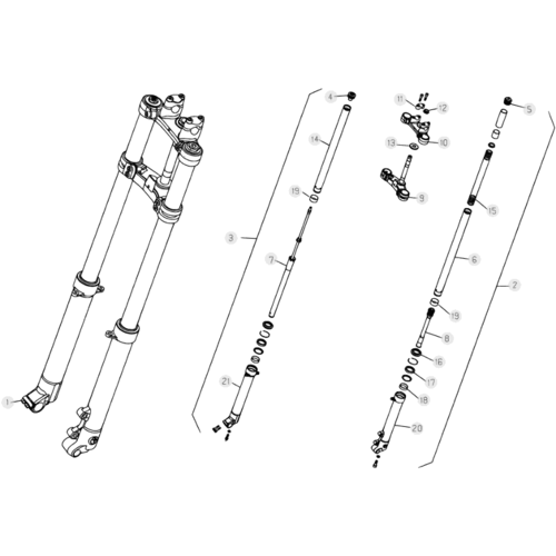 34 FRONT FORK - FROM CHASSIS 200001 TO 200335