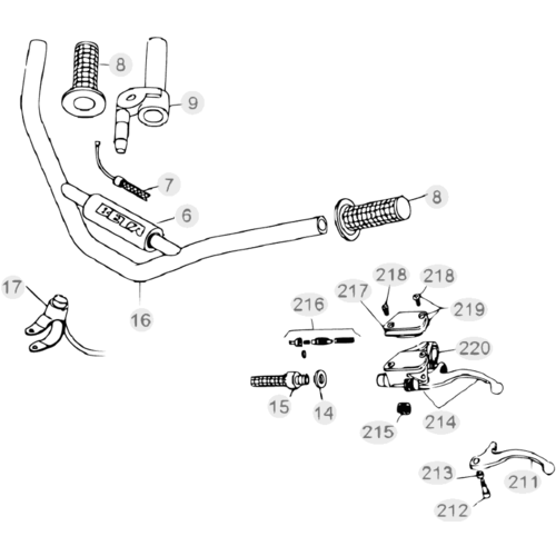 35 HANDLEBAR/CONTROLS - FROM CHASSIS 200336 TO 200378