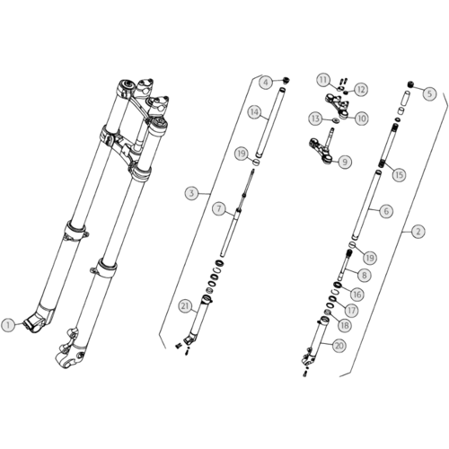 34 FRONT FORK - FROM CHASSIS 200379 TO 200448