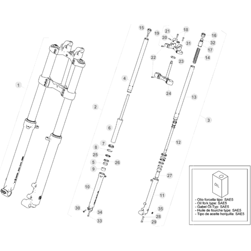 34 FRONT FORK - FROM CHASSIS 200610 TO 299999