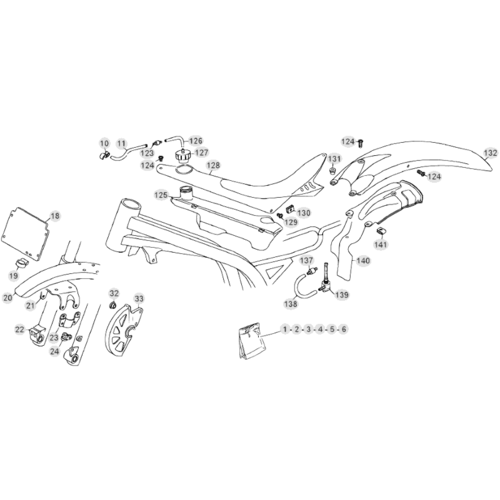 43 PLASTIC ACCESSORIES/SEAT/TANK - FROM CHASSIS 0 TO 100206