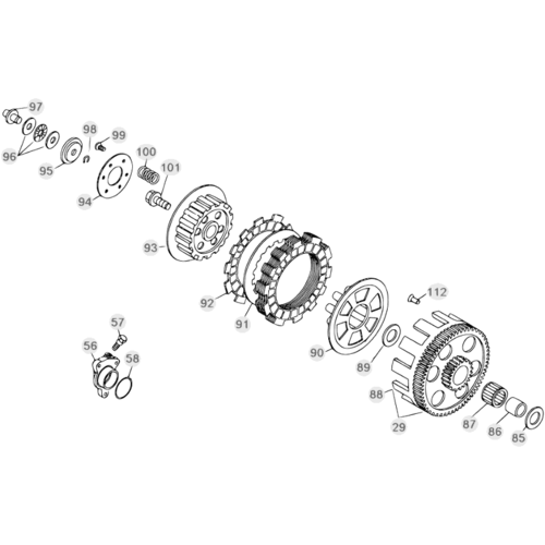 03 PRIMARY GEAR CPL./CLUTCH - FROM CHASSIS 100001 TO 100206