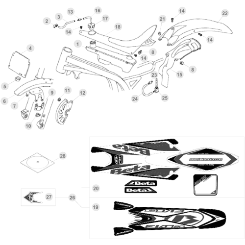 43 PLASTIC ACCESSORIES/SEAT/TANK - FROM CHASSIS 100402 TO 199999