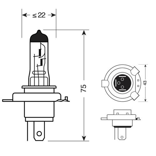 BULB HALOGEN 12V 35/35W HS1 PX43T