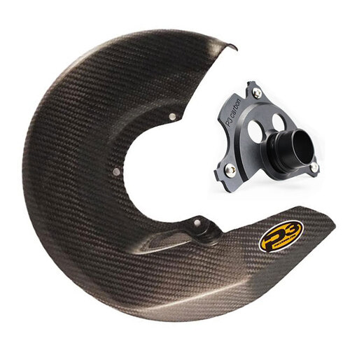 P3 CARBON FRONT DISC GUARD & BRK BLACK RR MY13>