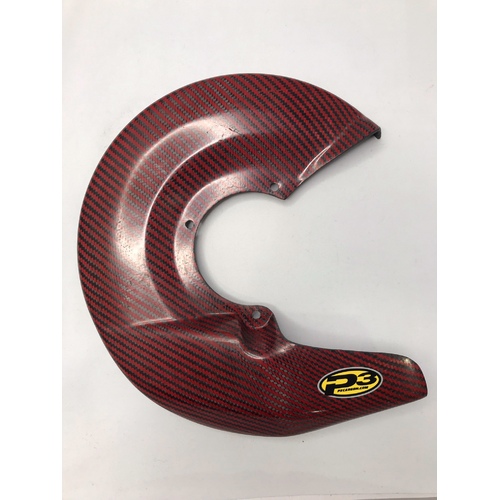 P3 CARBON FRONT DISC GUARD & BRK RED RR MY13>