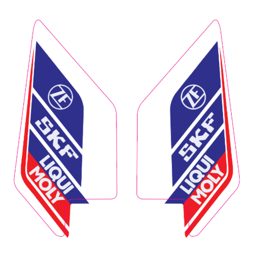 BETA RACING DECAL FORK GUARD SET WHITE RR MY19>